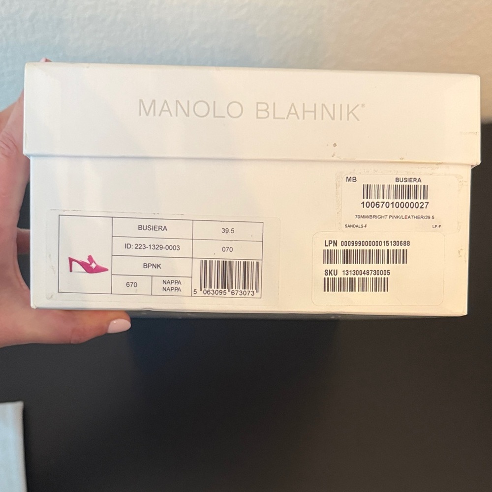 Manolo Blahnik Fuchsia Mules with Silver Buckle - Picture 8 of 15